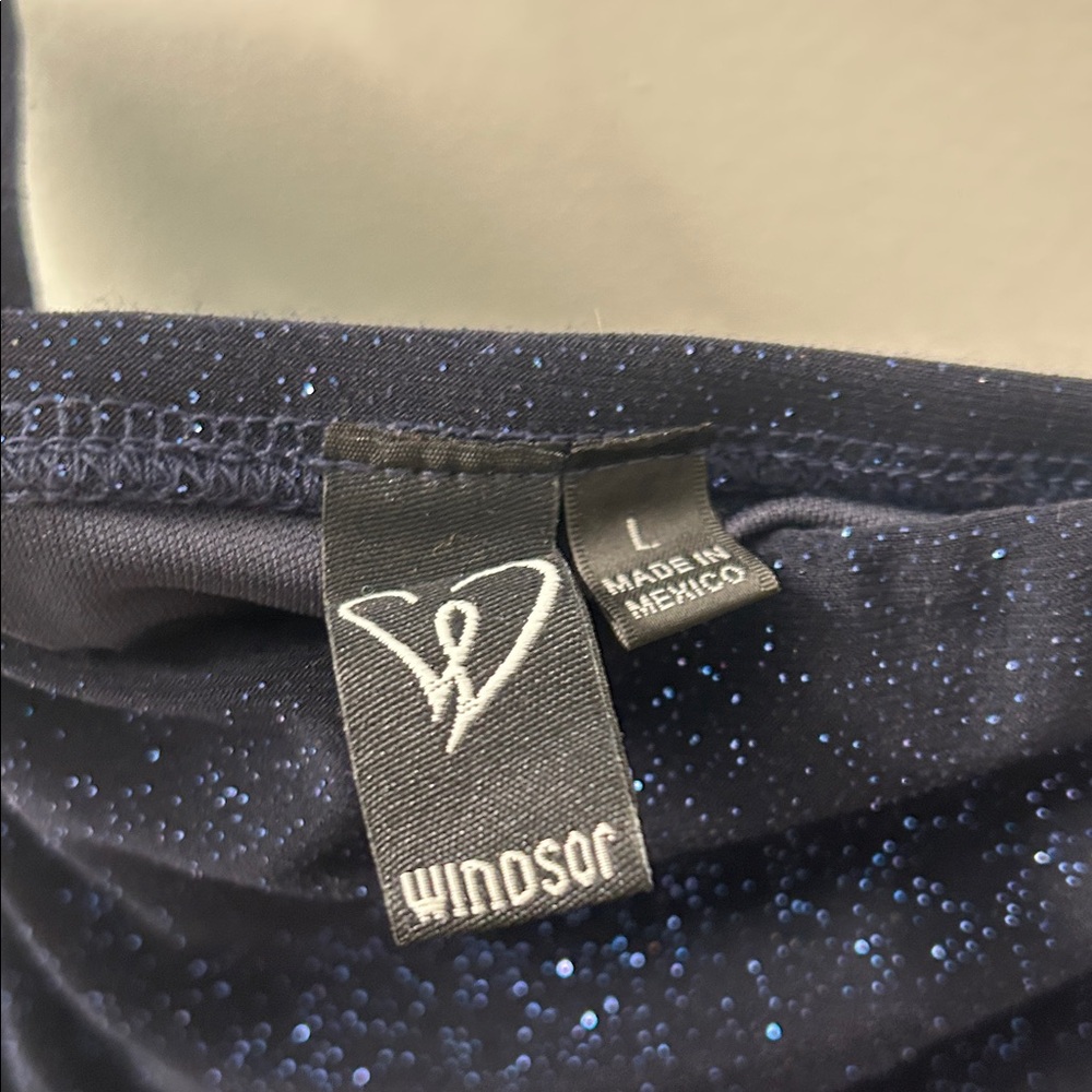 Windsor Navy Strapless Sparkly Dress with Leg Slit - Picture 4 of 5